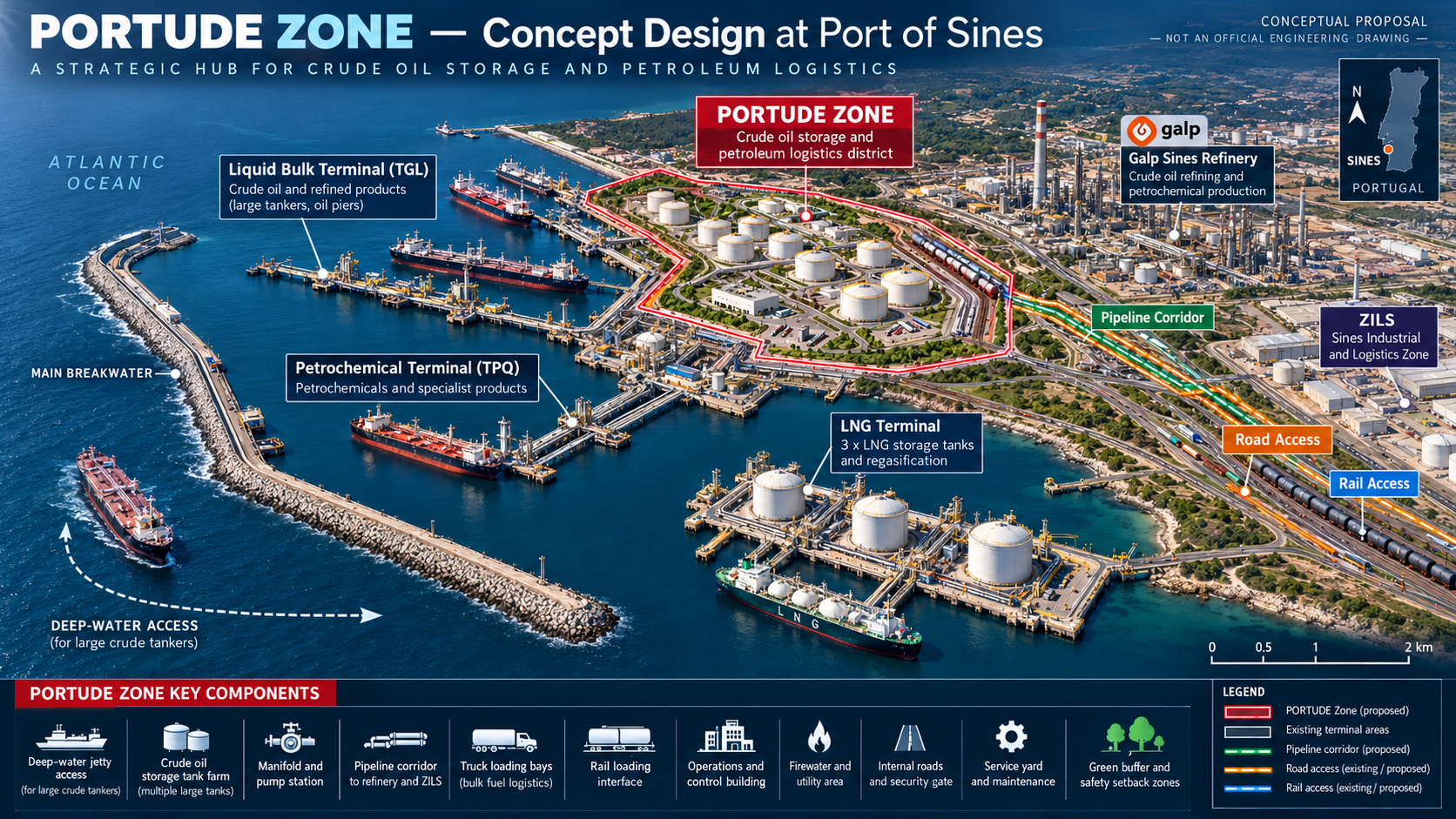 Concept design of PORTUDE Zone at the Port of Sines